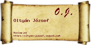 Oltyán József névjegykártya