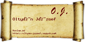 Oltyán József névjegykártya